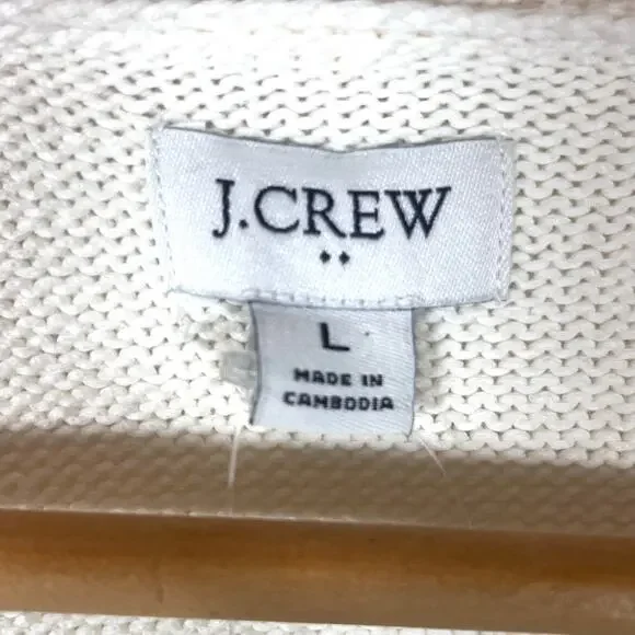 J.Crew Cream Cardigan NWT Soft Girl Balletcore Preppy Cozy Knit Size L - Picture 7 of 10